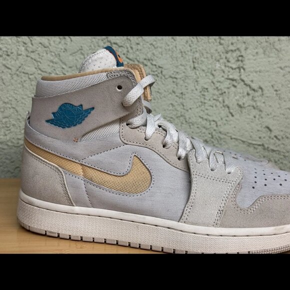 Size 9.5 - Nike Air Jordan 1 ZM‎ Air CMFT 2 Lt Orewood Brown Grey AJ1 DV1307-180 - Picture 2 of 12